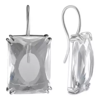 Серебряные серьги с горным хрусталем