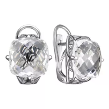 Серебряные серьги с горным хрусталем