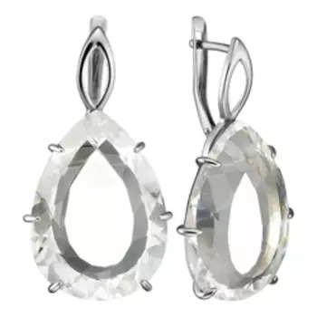 Серебряные серьги с горным хрусталем