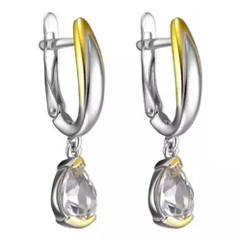 Серебряные серьги с горным хрусталем