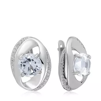 Серебряные серьги с горным хрусталем