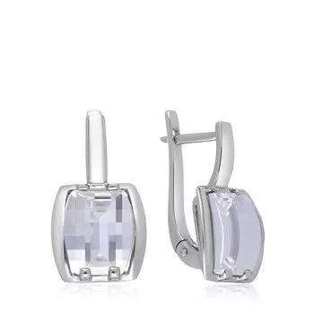Серебряные серьги с горным хрусталем