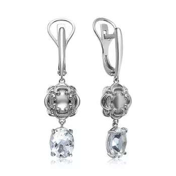 Серебряные серьги с горным хрусталем