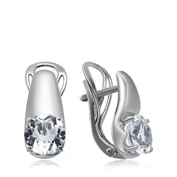 Серебряные серьги с горным хрусталем