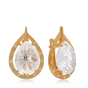 Серебряные серьги с горным хрусталем