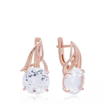 Серебряные серьги с горным хрусталем