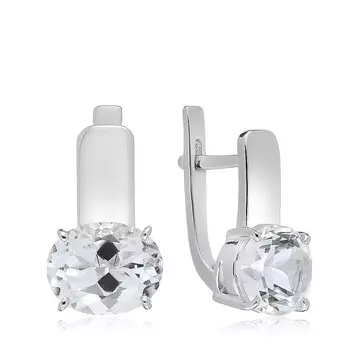 Серебряные серьги с горным хрусталем