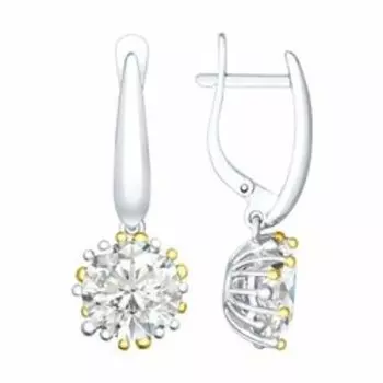 Серебряные серьги с горным хрусталем