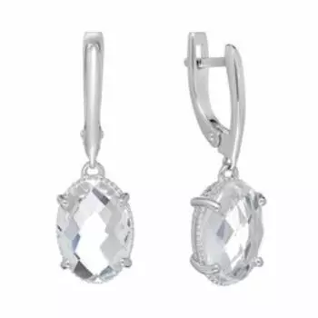 Серебряные серьги с горным хрусталем