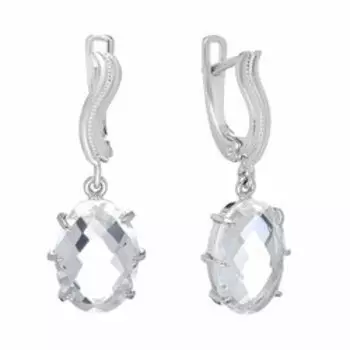 Серебряные серьги с горным хрусталем