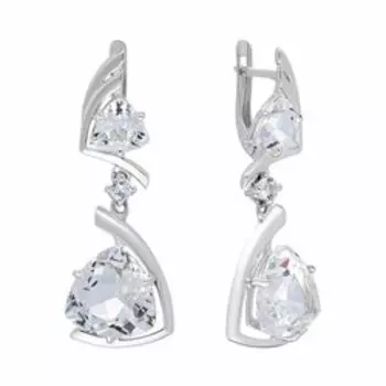 Серебряные серьги с горным хрусталем