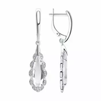 Серебряные серьги с горным хрусталем