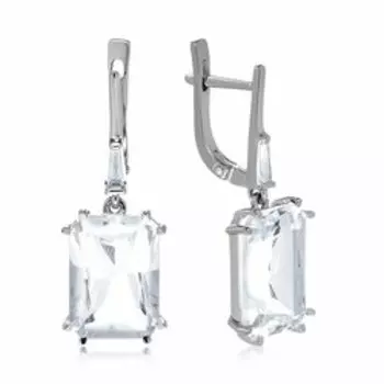 Серебряные серьги с горным хрусталем