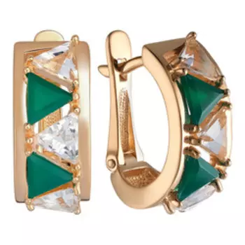 Серебряные серьги с горным хрусталем и агатами