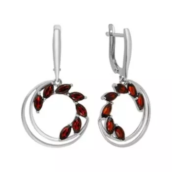 Серебряные серьги с гранатами