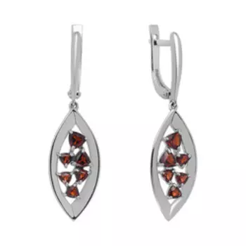 Серебряные серьги с гранатами