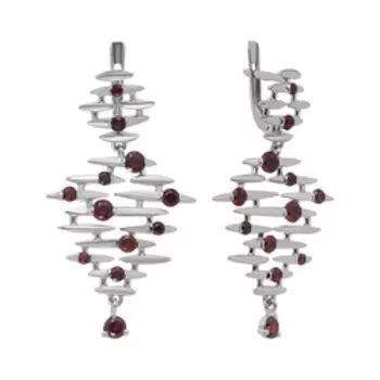 Серебряные серьги с гранатами