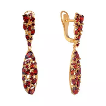 Серебряные серьги с гранатами