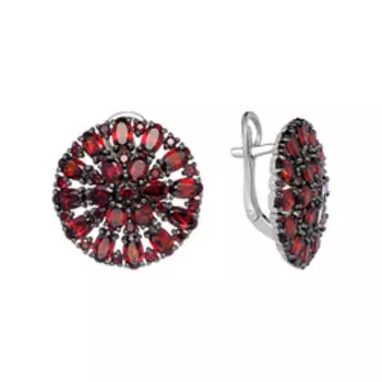 Серебряные серьги с гранатами