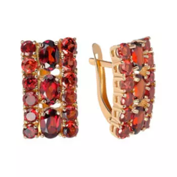 Серебряные серьги с гранатами