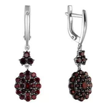 Серебряные серьги с гранатами