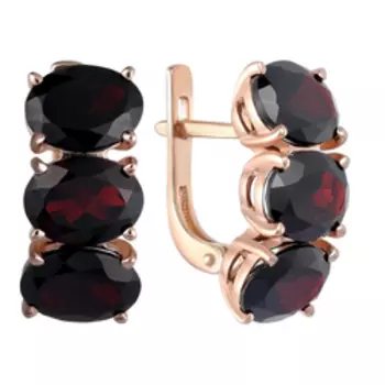 Серебряные серьги с гранатами