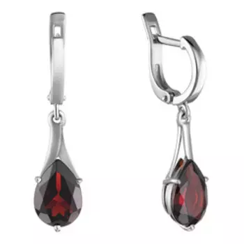 Серебряные серьги с гранатами