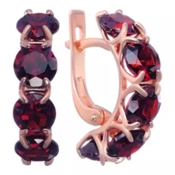 Серебряные серьги с гранатами