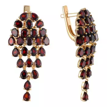 Серебряные серьги с гранатами