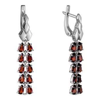 Серебряные серьги с гранатами