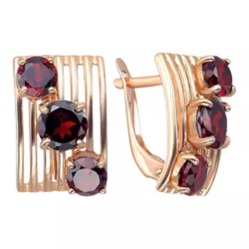 Серебряные серьги с гранатами