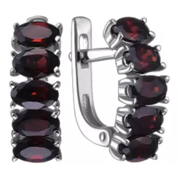 Серебряные серьги с гранатами