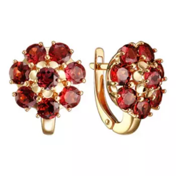 Серебряные серьги с гранатами