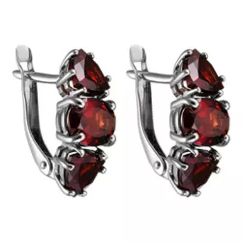 Серебряные серьги с гранатами