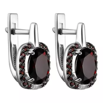 Серебряные серьги с гранатами