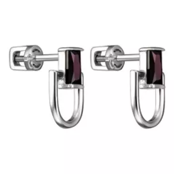 Серебряные серьги с гранатами