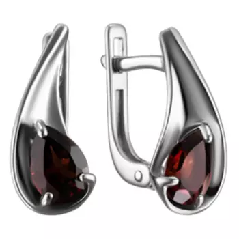 Серебряные серьги с гранатами