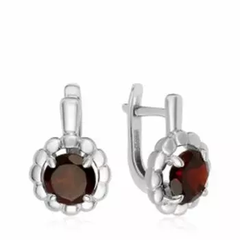 Серебряные серьги с гранатами