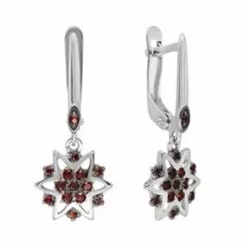 Серебряные серьги с гранатами