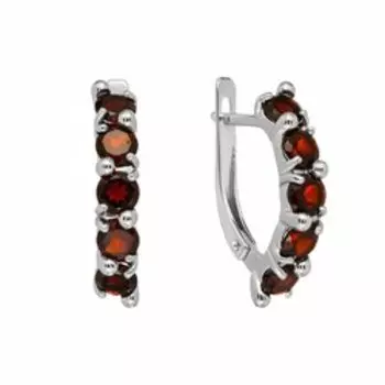 Серебряные серьги с гранатами