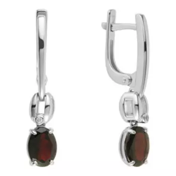 Серебряные серьги с гранатами и фианитами