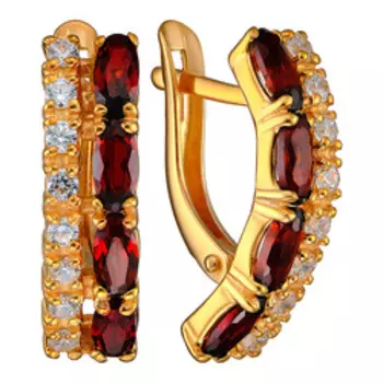 Серебряные серьги с гранатами и финаитами