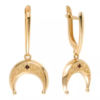 Серебряные серьги с гранатами "Лунница"