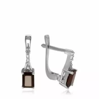 Серебряные серьги с гранатом