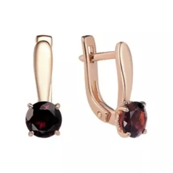 Серебряные серьги с гранатом