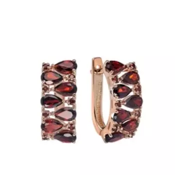 Серебряные серьги с гранатом