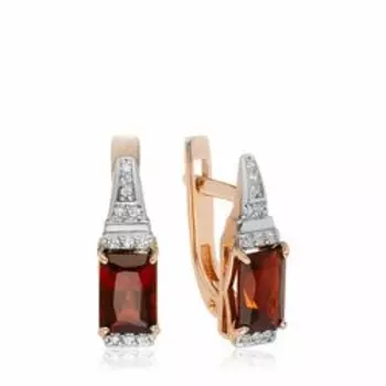 Серебряные серьги с гранатом