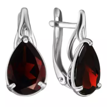 Серебряные серьги с гранатом