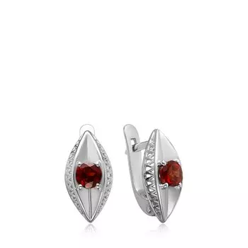 Серебряные серьги с гранатом