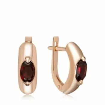 Серебряные серьги с гранатом